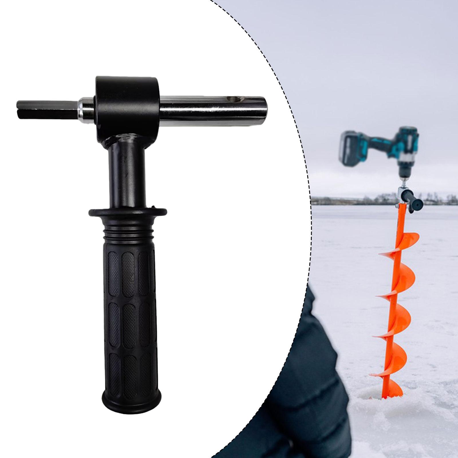 Auger Drill Attachment - อะแดปเตอร์สว่านเจาะน้ำแข็งพร้อมด้ามจับ น้ำหนักเบา แข็งแรง สำหรับการแปลงสว่านเจาะน้ำแข็ง อุปกรณ์เสริมสว่าน สำหรับการตั้งแคมป์