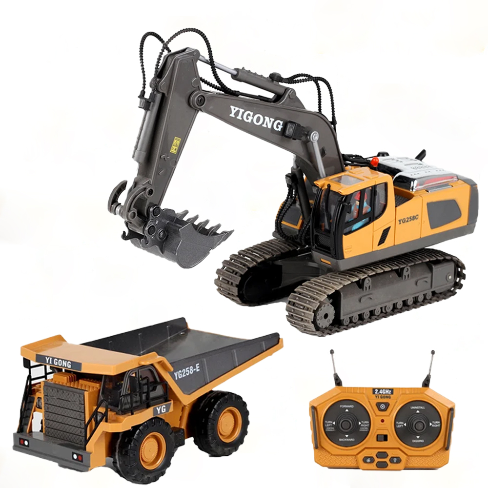 Heavy Equipment Games - รถขุด รถดันดิน รถดัมพ์ 4WD แบบควบคุมระยะไกล พร้อมไฟและเสียง