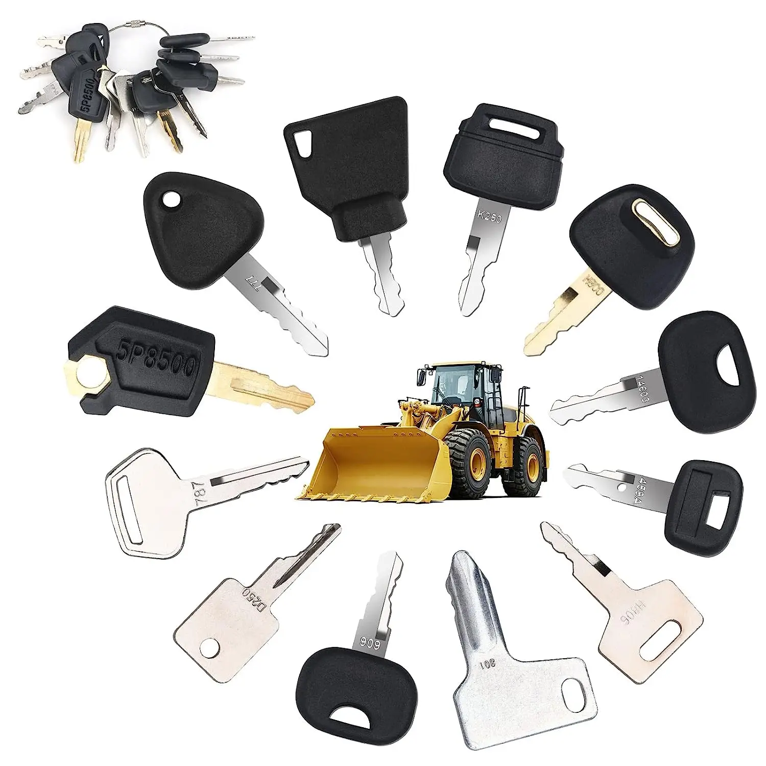 Heavy Equipment Volvo - กุญแจสตาร์ทเครื่องจักรกลหนัก 12 ดอก สำหรับ Caterpillar, Jcb,