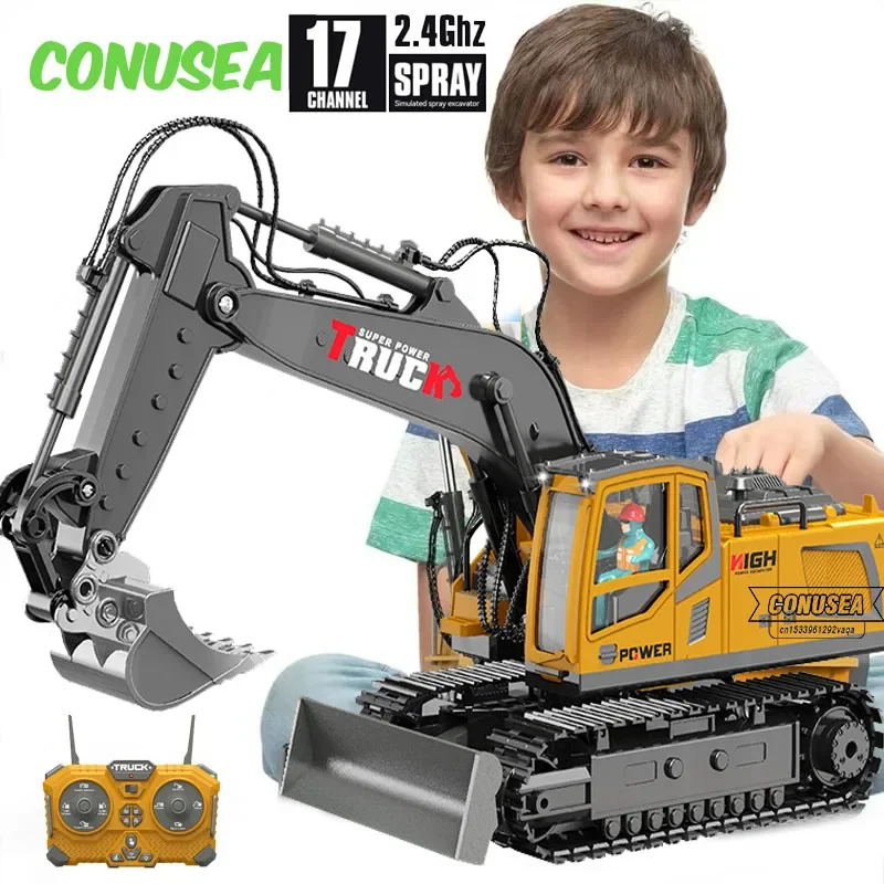 Heavy Equipment Games - 12/15/17CH Rc Excavator รถบรรทุกของเล่นเด็ก 2.4G วิทยุควบคุมรถวิศวกรรมไฟฟ้าเครื่องคริสต์มาสของขวัญเด็ก
