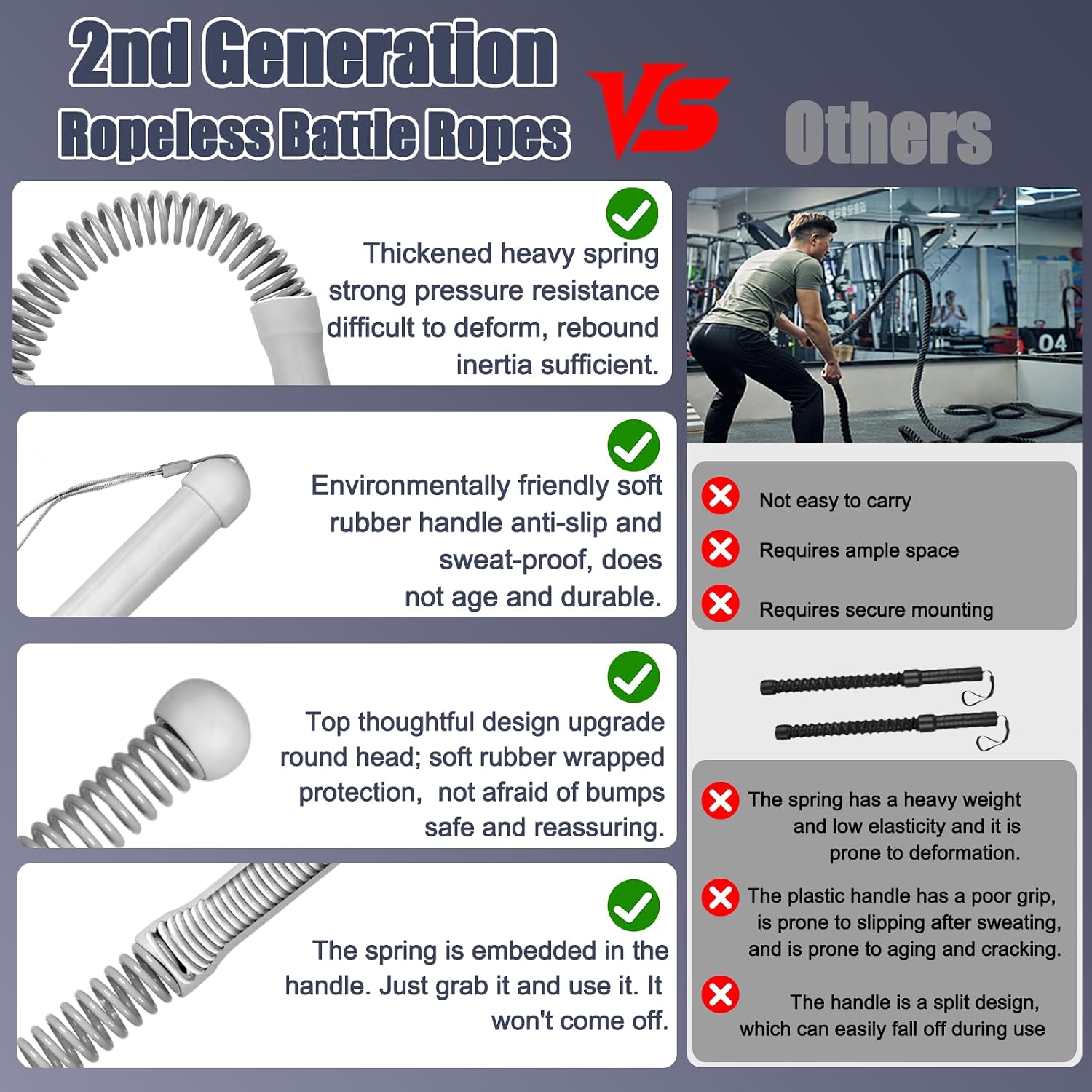 เชือกออกกำลังกายแบบไร้สายรุ่นท - Heavy Equipment Gym บทวิจารณ์และราคา
